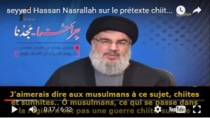 Nasrallah sujet chiite sunnite