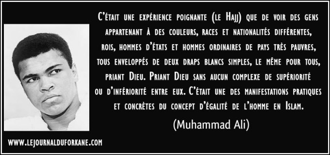 Muhammad Ali parle de l’égalité lors du pèlerinage