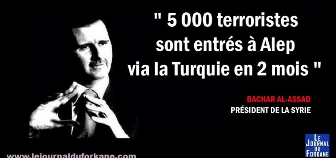 5OOO terroristes sont entrés à Alep via la Turquie en 2 mois!