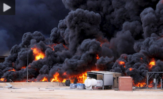 [VIDEO] Daesh tente d’entraver les attaques de l’armée Irakienne en mettant le feu à des puits de pétroles à Mossoul