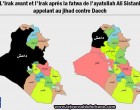 [Cartographie] | L’Irak avant et l’Irak après la fatwa de l’ayatollah Ali Sistani appelant au jihad contre Daech