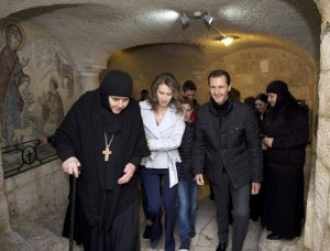 Bachar Al Assad et sa famille en visite au monastère Notre-Dame de Saidnaya1