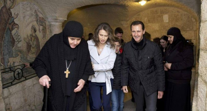 En images : Bachar Al Assad et sa famille en visite au monastère Notre-Dame de Saidnaya