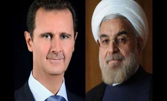 Le Président Syrien Bachar Al Assad remercie les dirigeants et le peuple Iranien.  Le président iranien Hassan Rohani a félicité aujourd’hui dans une conversation téléphonique son homologue syrien Bachar al-Assad pour la victoire du peuple syrien sur les terroristes à Alep