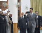 Le Président Syrien Bachar Al Assad participe à la cérémonie de célébration de la Naissance du Prophète Mohammed (P) dans une mosquée à Damas