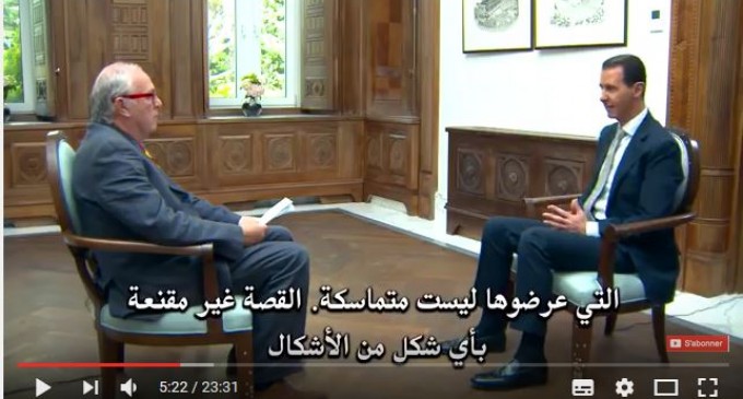[Vidéo] | Interview de Bachar al-Assad, Président de la République Arabe Syrienne, par l’AFP (interview que les médias français ne veulent pas relayer)