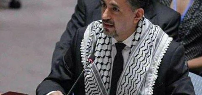 L’Image du jour : le Représentant de la Bolivie à l’ONU, portant le kefiyeh palestinien au cours de son allocution au conseil de sécurité