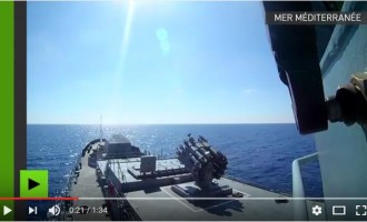 [VIDÉO] les navires russes bombardent Daesh avec des missiles de croisière près de Palmyre