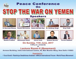 Des militants indiens animent une conférence contre la guerre au Yémen7