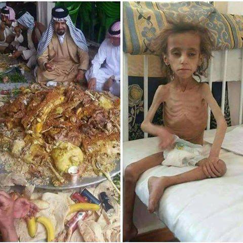 Pendant que les enfants yéménites meurent de faim, les princes saoudiens mangent comme des porcs...