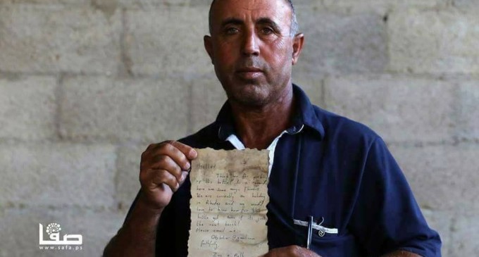 Un message dans une bouteille tombée dans l’océan par un couple britannique a été trouvé par un pêcheur à Gaza après un voyage de 500 milles.