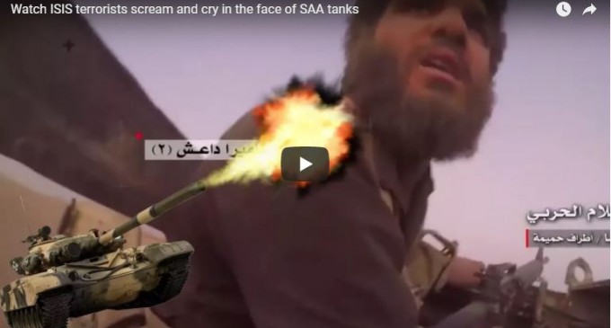 [VIDEO] Regardez les terroristes de Daesh crier et pleurer face aux chars de l’Armée Arabe Syrienne