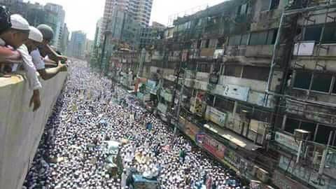 Manifestations massives au Bangladesh contre le génocide et la persécution des musulmans Rohingyas en Birmanie1