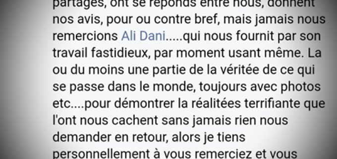 Message de soutien d’une fidèle lectrice du Journal du Forkane