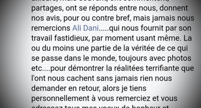 Message de soutien d’une fidèle lectrice du Journal du Forkane