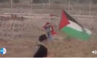 Un sniper israélien a tiré sur un manifestant palestinien pour avoir essayé d&rsquo;élever le drapeau palestinien