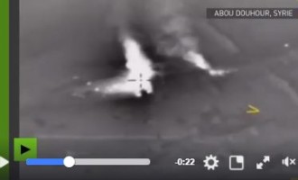En vidéo : 1000 tonnes de munitions appartenant aux terroristes salafistes détruites par l’aviation russe en Syrie