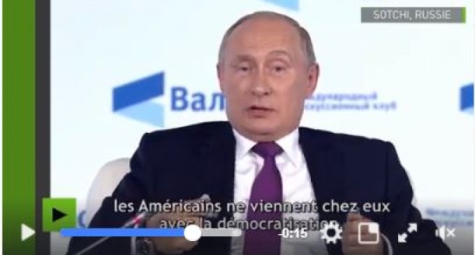 Poutine avertit l’Arabie Saoudite : «Riyad doit craindre que les Américains ne viennent chez eux avec la démocratisation»