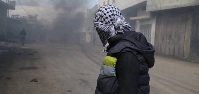 Affrontements à Qalqilya City dans la Cisjordanie occupée suite à la décision de Trump sur Jérusalem