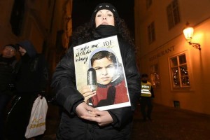 Photos d'un sit-in près de l'ambassade d'Israël à Prague en solidarité avec les palestiniens.