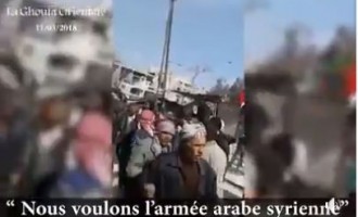 Les habitants de la Ghouta affirment leur soutien à l&rsquo;Armée Arabe Syrienne