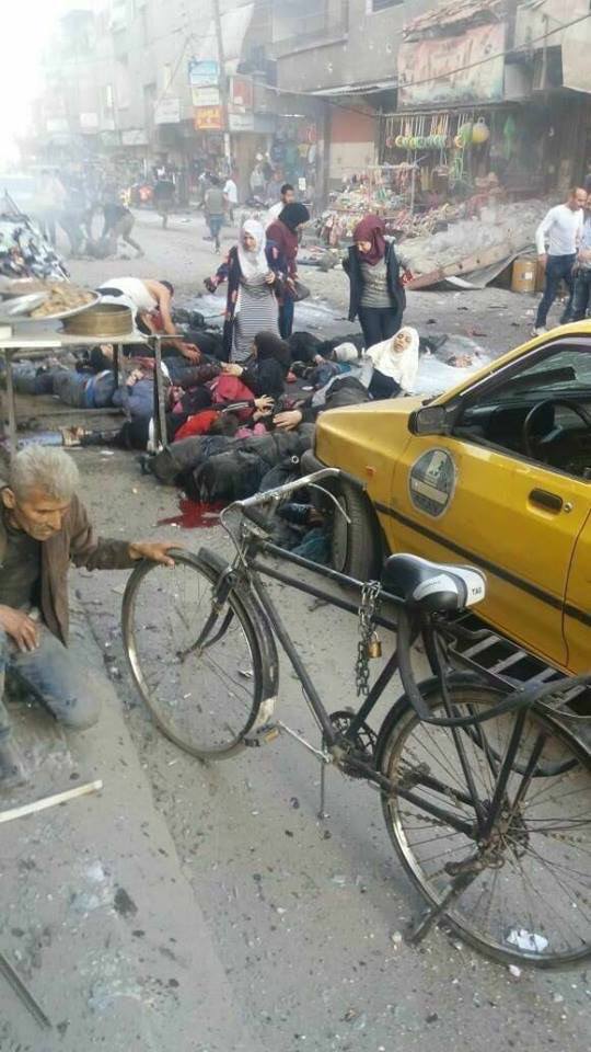 Les rebelles modérés dans la Ghouta orientale ont bombardé un marché dans le quartier de Kashkoul
