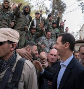 Sur les lignes de feu dans la Ghouta orientale .. le Président Bachar al-Assad avec les héros de l’Armée Arabe Syrienne6