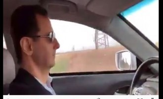 Le Président Assad pendant sa visite dans la Ghouta orientale