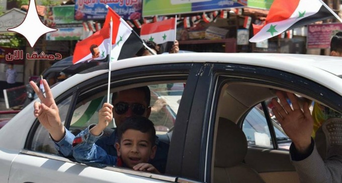 Damas aujourd’hui en soutien à l’Armée Arabe Syrienne contre l’agression étrangère