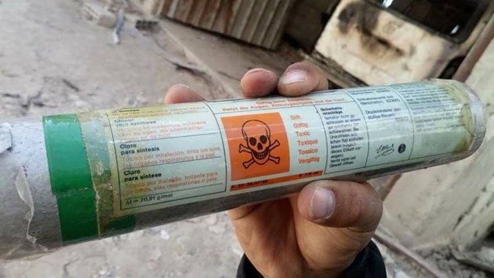 Des conteneurs de gaz chlore provenant d'Allemagne trouvés dans la Ghouta orientale après que les terroristes salafistes se sont retirés de leurs positions.3