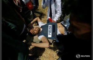Yasser Mortaja, un cameraman palestinien a été abattu par des tireurs d'élite israéliens 3