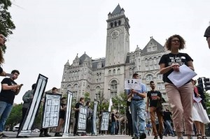 Des manifestations à Washington D.C. rejetant le transfert de l'ambassade américaine à Jérusalem1
