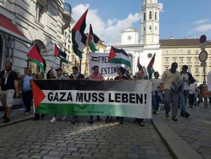Les manifestants pro-Palestiniens se rallient à vienne, en Autriche, pour soutenir la bande de Gaza.2