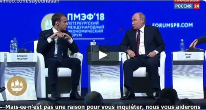 Poutine à Macron :  » N’aie pas peur de Trump, Emmanuel, la Russie protégera l’Europe ! « 