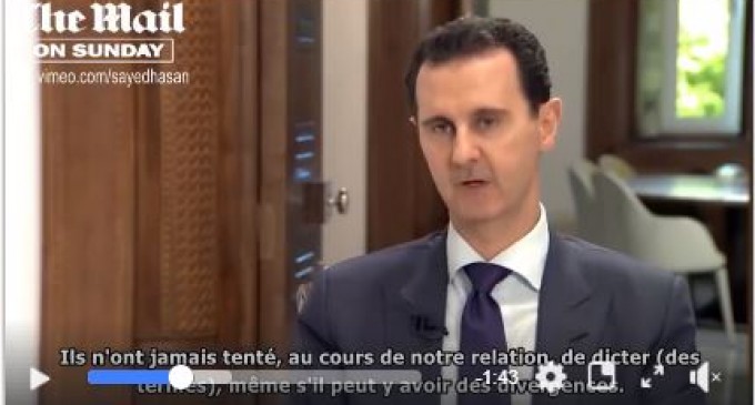 BACHAR AL-ASSAD SUR LE RÔLE DE LA RUSSIE EN SYRIE ET LA QUESTION DES S-300
