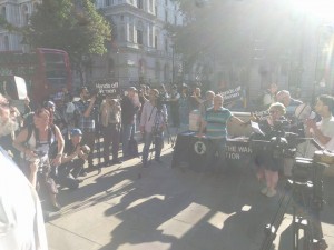 Des gens de tout le Royaume-Uni ont protesté contre le soutien du Royaume-Uni à l'attaque saoudienne sur Al Hodeidah au Yémen.2