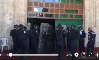 Regardez | Un groupe de fidèles palestiniens a cherché refuge contre les agressions israéliennes à l’intérieur de la mosquée Al-Qibli