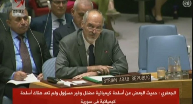 Le représentant syrien permanent à l’ONU – le dr Bachar el-Jaafari répond à l’ambassadrice britannique :