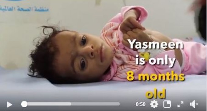C’est Yasmeen du Yémen. Elle n’a que 8 mois!
