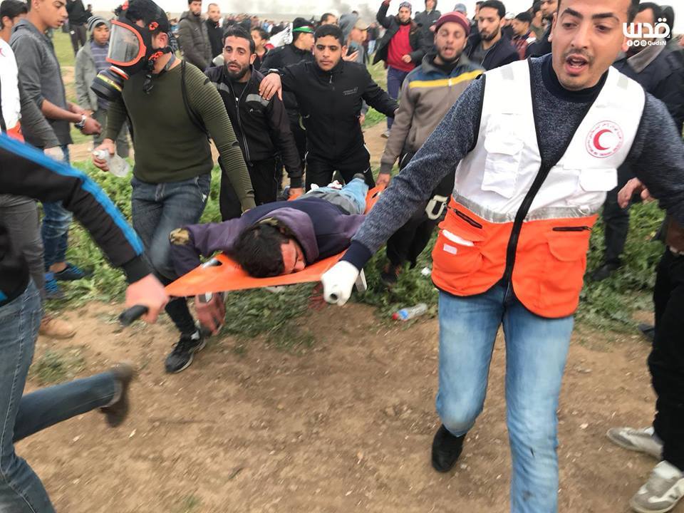 Plusieurs palestiniens ont été blessés par des tireurs d'élite des forces d'occupation vendredi lors des manifestations de la Grande Marche du Retour à Gaza1