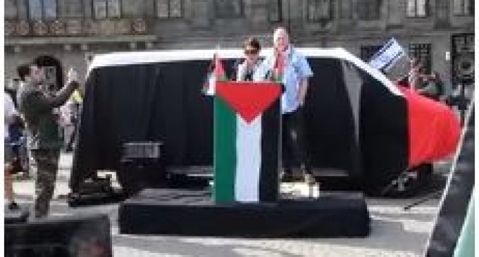 Manifestation à Amsterdam, Pays-bas en solidarité avec les palestiniens commémorant le premier anniversaire de la Grande Marche du Retour