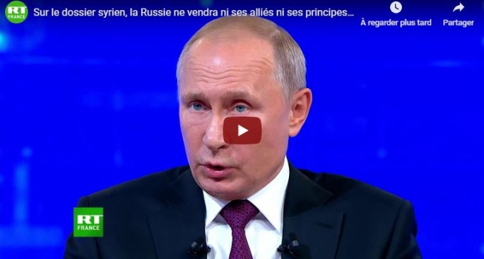 Sur le dossier syrien, la Russie ne vendra ni ses alliés ni ses principes, prévient Poutine
