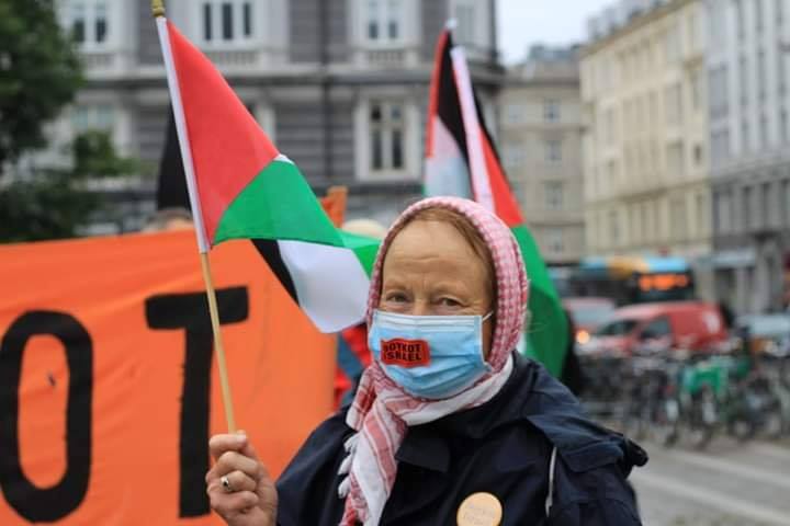 Les manifestants ont manifesté leur solidarité envers le peuple palestinien en chantant des slogans solidaires
