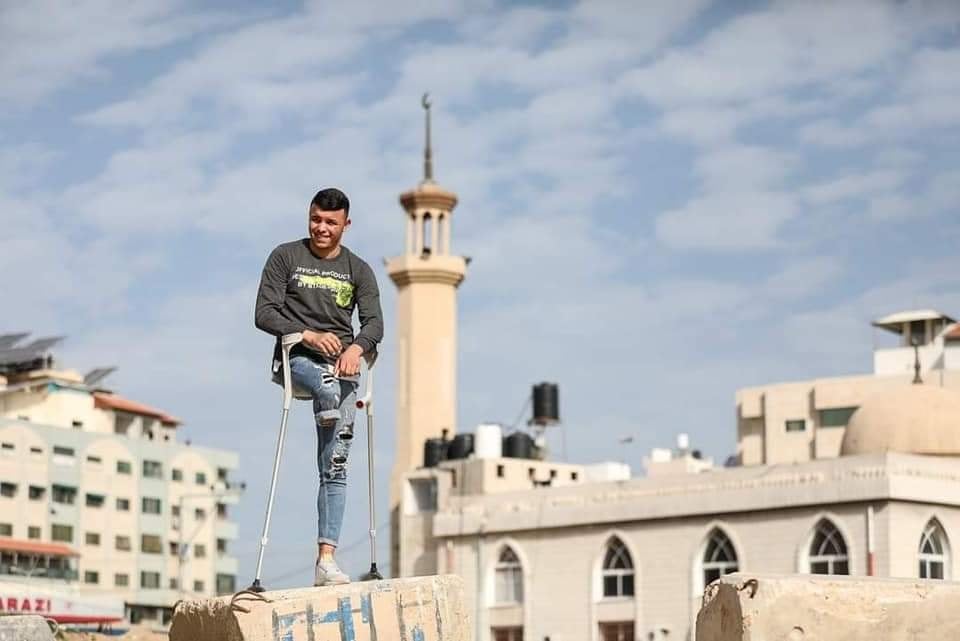 Mohammed Aleiwa s'entraîne avec une jambe. Il est le parfait exemple de la jeunesse palestinienne énergique et déterminée.2