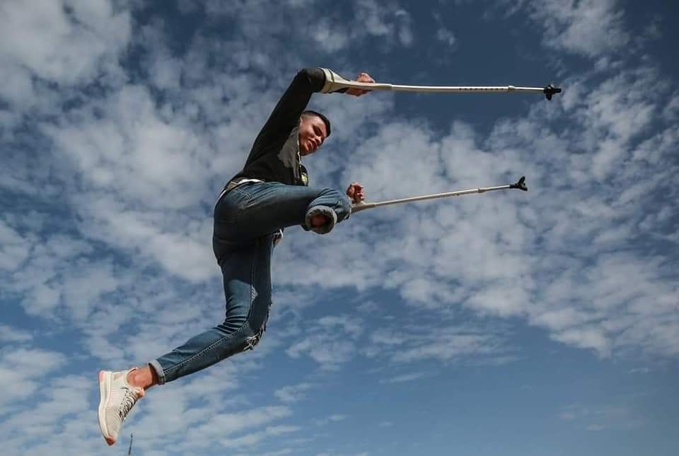 Mohammed Aleiwa s'entraîne avec une jambe. Il est le parfait exemple de la jeunesse palestinienne énergique et déterminée.3