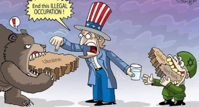 Les USA s’indignent de la Russie en Ukraine mais reconnaissent toutes les annexions d’Israël