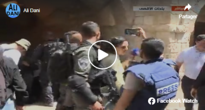 les forces d&rsquo;occupation arrêtent violemment les fidèles palestiniens sur l&rsquo;esplanade des mosquées pour permettre aux colons sionistes de venir souiller le lieu